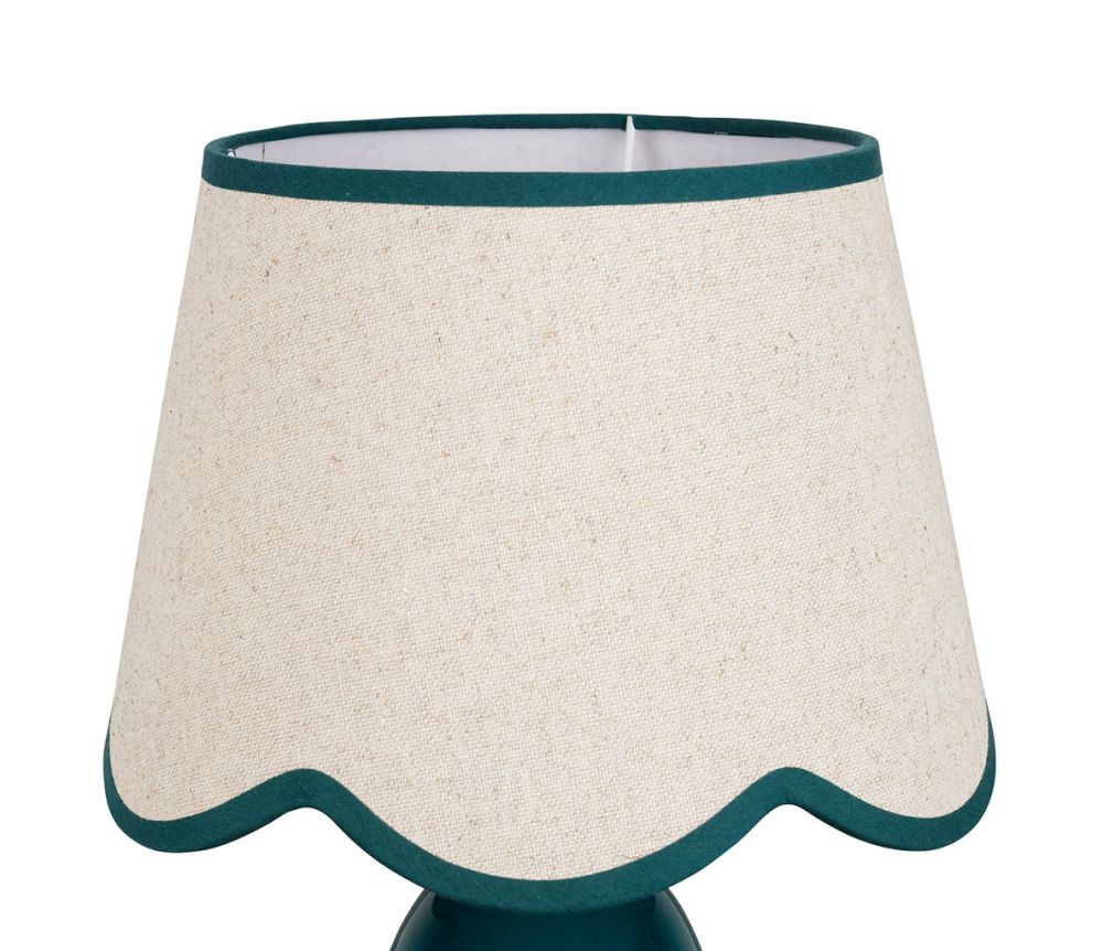 LMPADA ROMANCERO IN CERAMICA COLOR BLUE OTTANIO SMERALDO MISURE:D25XH38CM