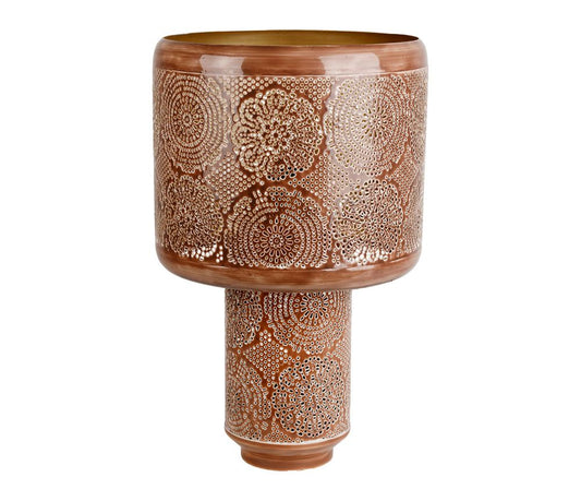 LAMPADA DA APPOGGIO  BEIGE ROSE, METALLO TRAFORATA D30XH49CM ALIMENTATA A CORRENTE