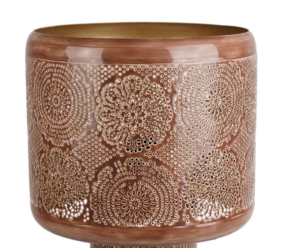 LAMPADA DA APPOGGIO  BEIGE ROSE, METALLO TRAFORATA D30XH49CM ALIMENTATA A CORRENTE