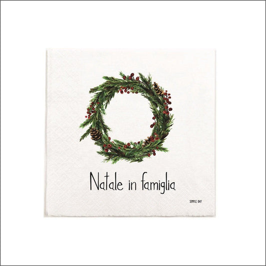 Set 20 tovaglioli di carta "Natale in famiglia"