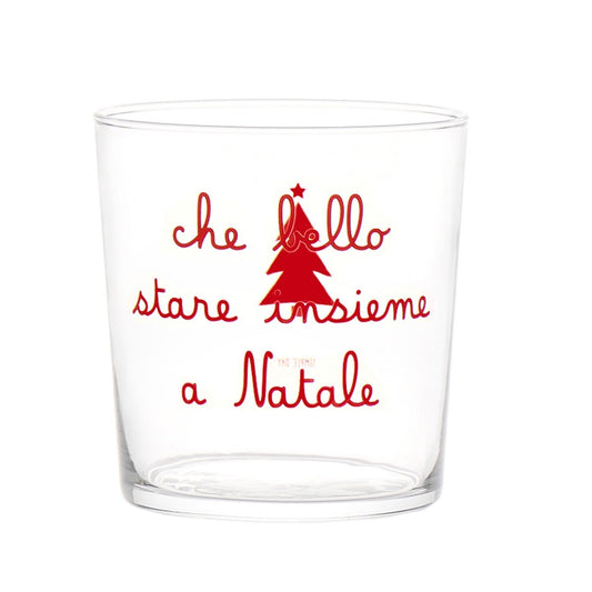 set 6 BICCHIERI VETRO 35CL CHE BELLO STARE INSIEME A NATALE ROSSO