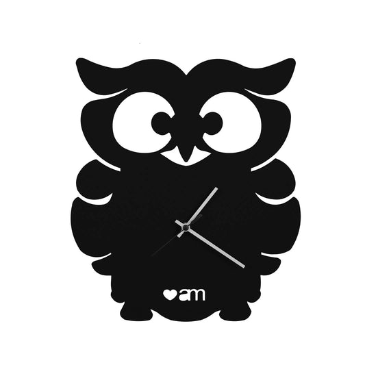 OROLOGIO IN METALLO GUFO NERO DESIGN Dimensioni: 30 x 34 cm di altezza