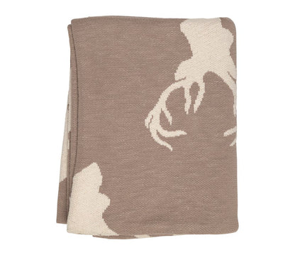 PLAID CERVO TORTORA E BIANCO 150X125CM