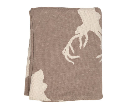 PLAID CERVO TORTORA E BIANCO 150X125CM