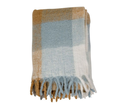 PLAID TARTAN BLEU E BEIGE 170X130CM