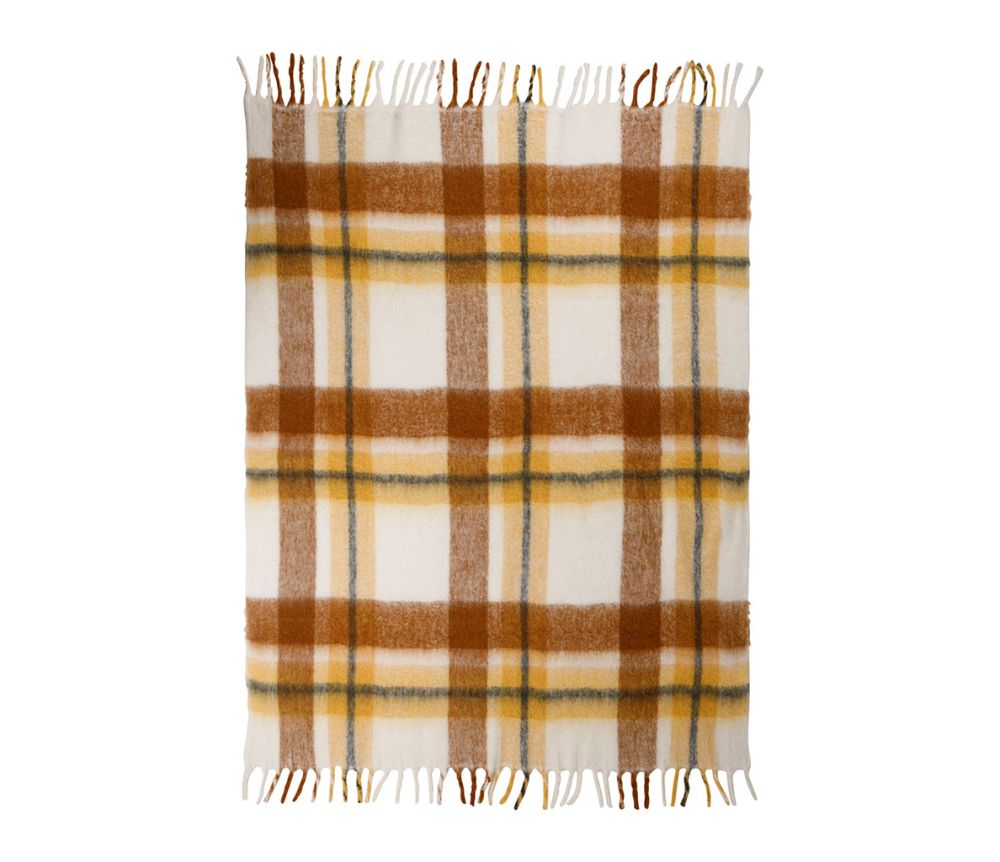 PLAID TARTAN BEIGE E OCRA  170X130CM