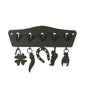 PORTA CHIAVI APPENDINO DA PARETE IN FERRO PORTAFORTUNA NERO Dimensioni: 31 x 21 cm di altezza
