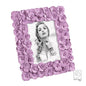 PORTAFOTO CORNICE RESINA LILLA CON FIORI IN RILIEVO 15X20 ARREDO DESIGN