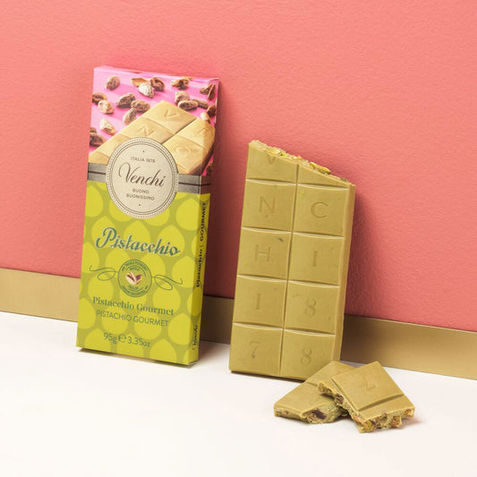 Tavoletta di Cioccolato Bianco con Nocciole, mandorle e pistacchi salati 95gr