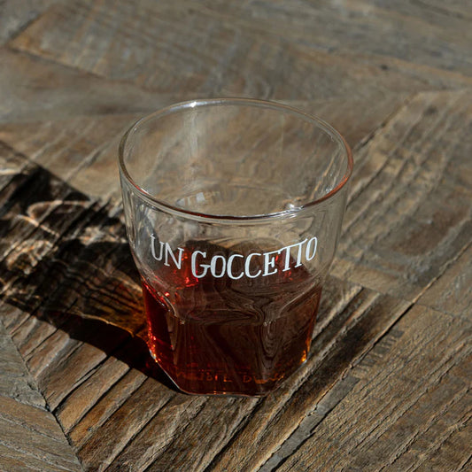 SET 4 BICCHIERINI LIQUORE  UN GOCCETTO IN VETRO BOROSILICATO Dimensioni diam. 6.1 cm x h 6.7 cm - 13 cl