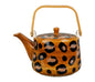 TEIERA ANIMALIER CERAMICA CON MANICO BAMBU' COLOR CAMMELLO E NERA DimensionI: 1L - 19.5 x 14 x H13cm