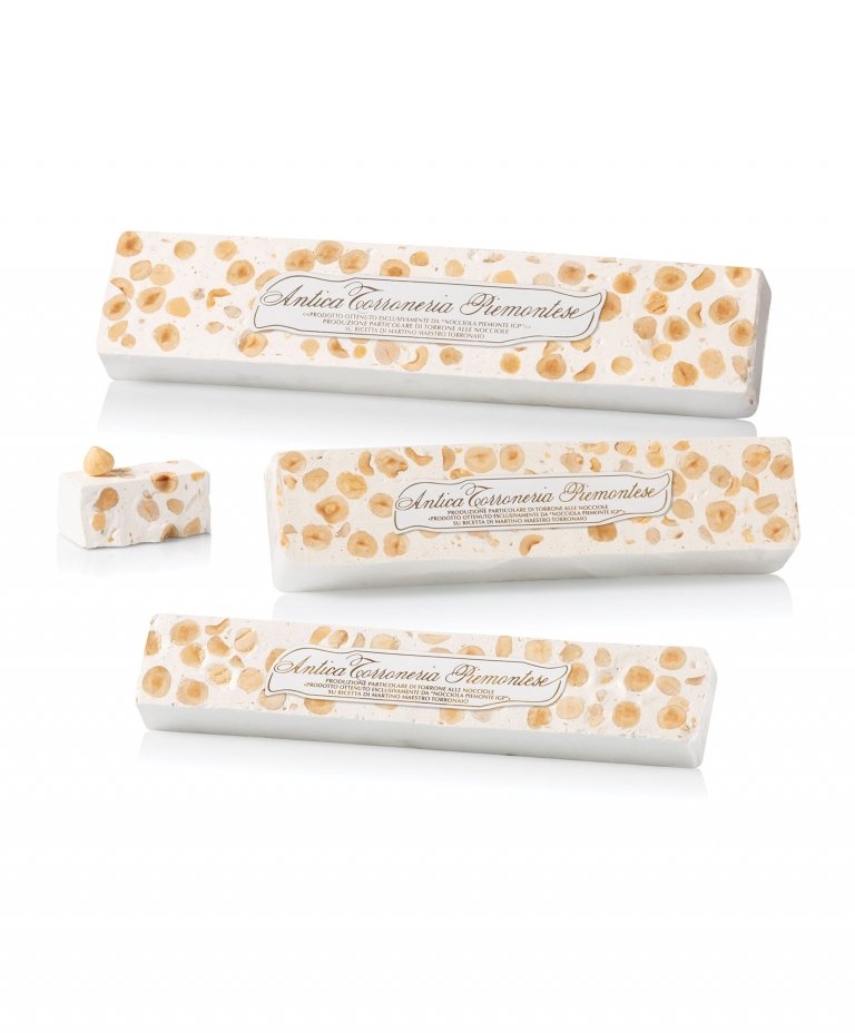 TORRONE BIANCO FRIABILE CON NOCCIOLE  TORRONERIA PIEMONTESE 150GR.