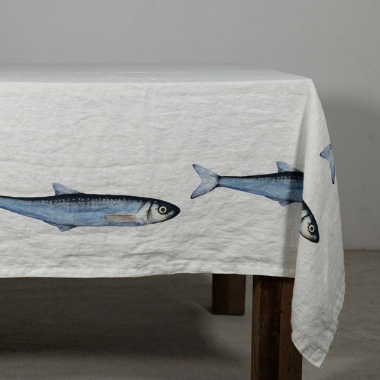 TOVAGLIA SARDINE IN LINO NATURALE  PURO 100% BIANCO  160X320