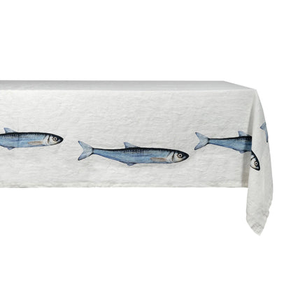 TOVAGLIA SARDINE IN LINO NATURALE  PURO 100% BIANCO  160X320