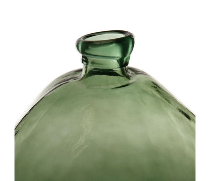 VASO FIORI O DECORAZIONE VERDE IN VETRO IRREGOLARE D33 X H33CM