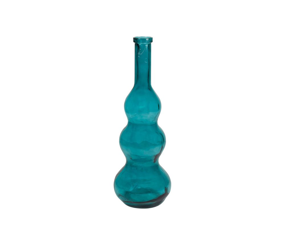 VASO FIORI DA TERRA O DA APPOGGIO SU MOBILE MADIA IN VETRO COLORE SMERALDO D26.5XH75CM