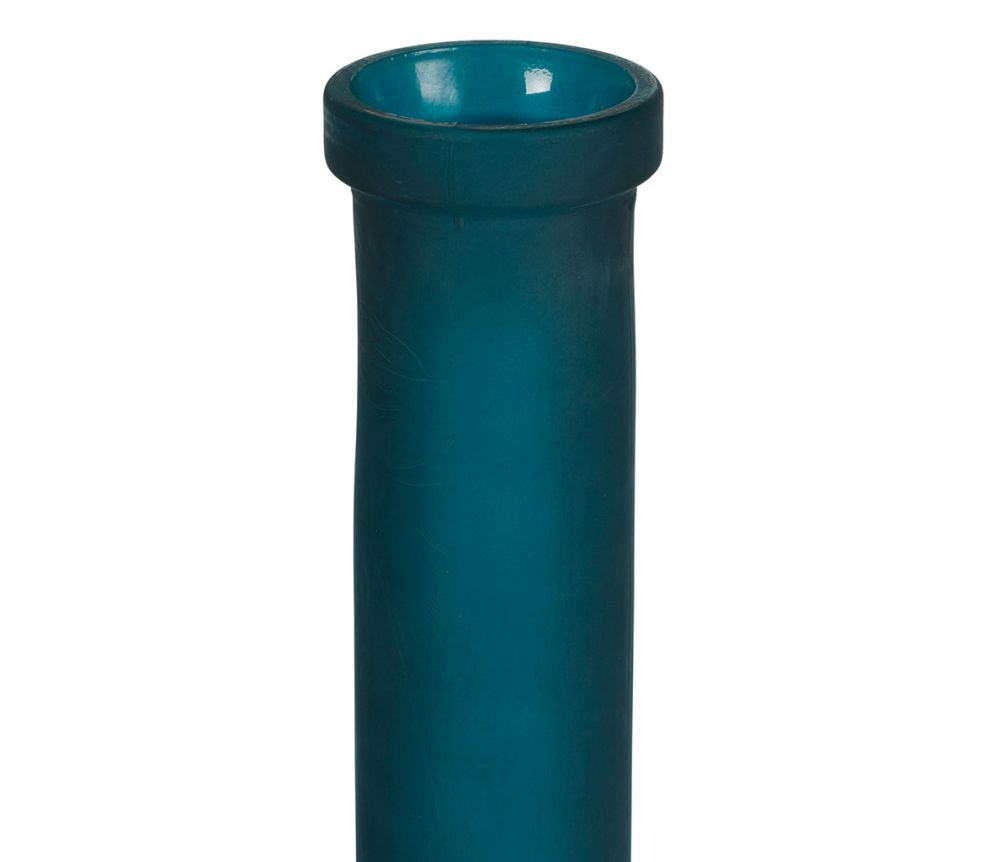 VASO  DA TERRA O MADIA VETRO SATINATO COLLO LUNGO COLORE SMERALDO D33XH100CM