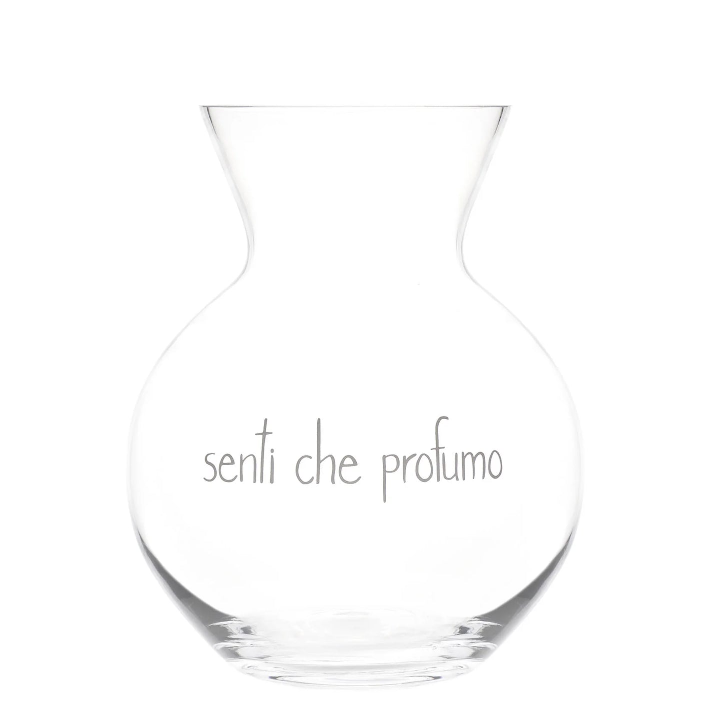 Vaso vetro Portafiori decoro Senti che profumo h.30cm