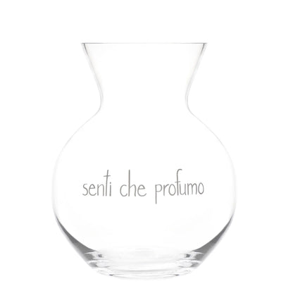 Vaso vetro Portafiori decoro Senti che profumo h.30cm