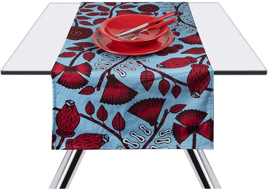 Pantelleria Runner da Tavola in Cotone colore verde e rosso 45x140 cm - Dolci pensieri gift