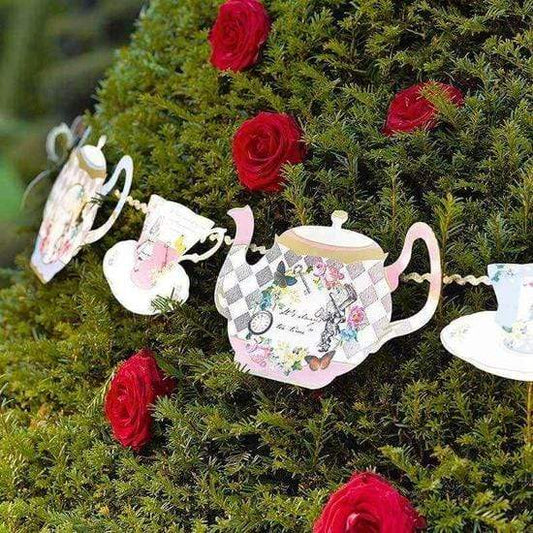 Alice nel paese delle meraviglie, Festoni motivo: bandierine, 4 m - Dolci pensieri gift