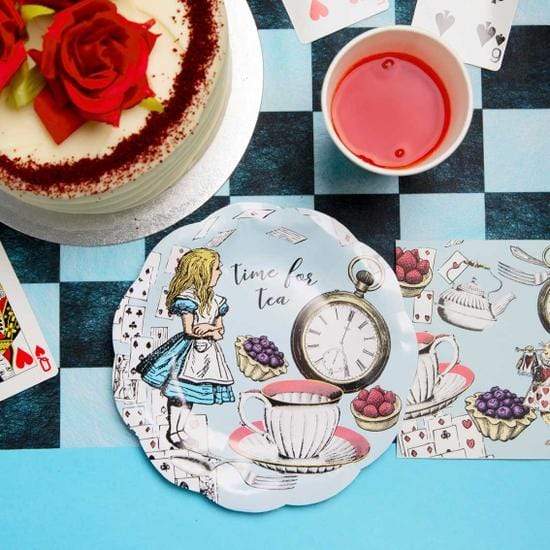 Alice nel paese delle meraviglie - Piatto smerlato piccolo, confezione da 12 - Dolci pensieri gift