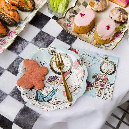 Alice nel paese delle meraviglie - Piatto smerlato piccolo, confezione da 12 - Dolci pensieri gift