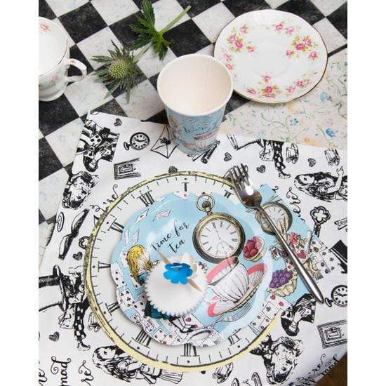 Alice nel paese delle meraviglie - Piatto smerlato piccolo, confezione da 12 - Dolci pensieri gift