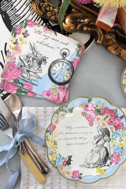 Alice nel Paese delle Meraviglie Tovaglioli da cocktail, confezione da 20 pezzi - Dolci pensieri gift