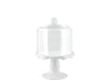 Alzata con Cupola , alzatina con campana in ceramica bianca tiffany 14 cm - Dolci pensieri gift