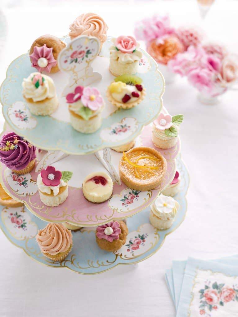 Alzatina 3 piani per Cupcake e Bomboniere stile Boho chic 35 cm - Dolci pensieri gift