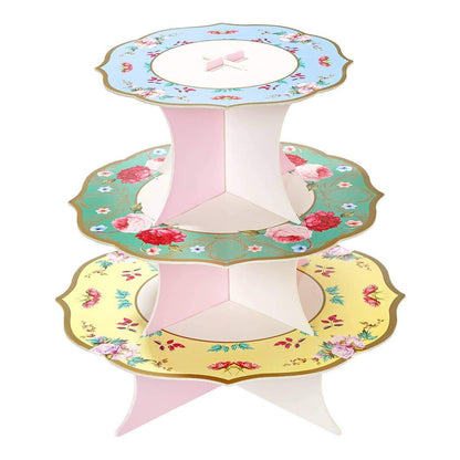 Alzatina 3 piani per Cupcake e Bomboniere stile Shabby chic 35 cm - Dolci pensieri gift