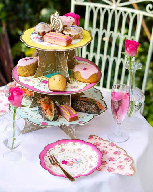 Alzatina 3 piani per Cupcake e Bomboniere stile Vintage 35 cm - Dolci pensieri gift