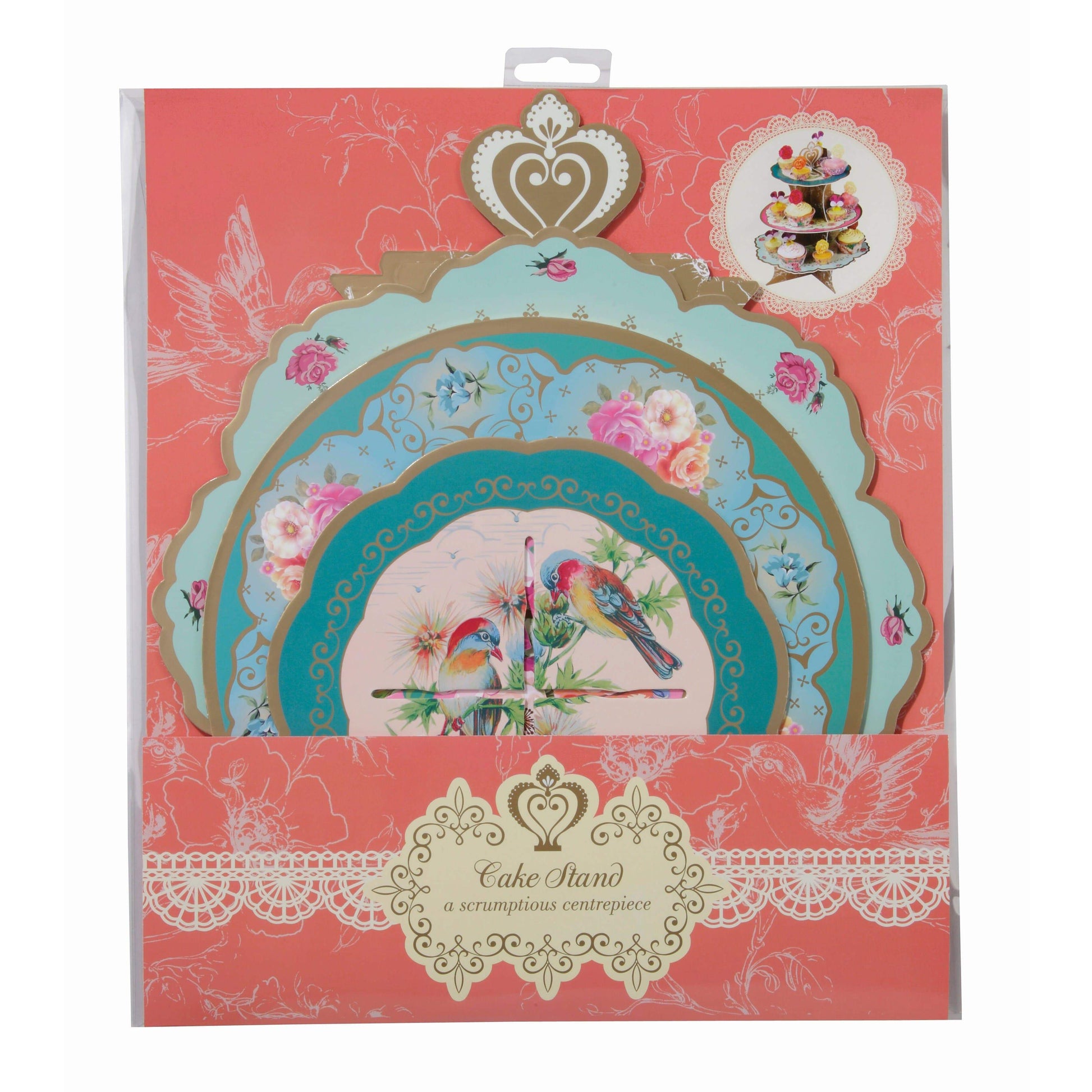Alzatina 3 piani per Cupcake e Bomboniere stile Vintage 35 cm - Dolci pensieri gift