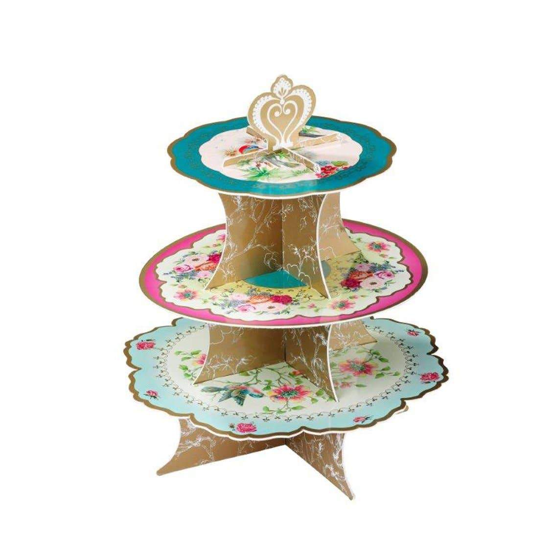Alzatina 3 piani per Cupcake e Bomboniere stile Vintage 35 cm - Dolci pensieri gift