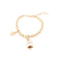 Dolci pensieri gift Amo Capri Bracciale Maglia a sfere Rosa Gold con Campanella portafortuna bianca