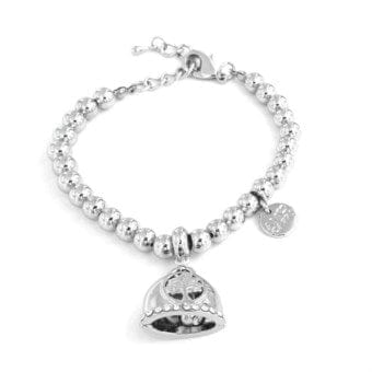 Dolci pensieri gift Amo Capri Bracciale Oro argentato con Campanella Portafortuna e incisione Albero della Vita