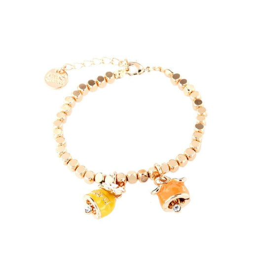 Dolci pensieri gift Amo Capri Bracciale Oro Rosa con 2 Campanelle Agrumi Portafortuna