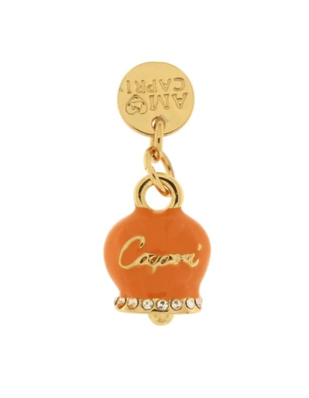 Dolci pensieri gift Amo Capri Charm Pendente Dorato Campanella Portafortuna Arancione