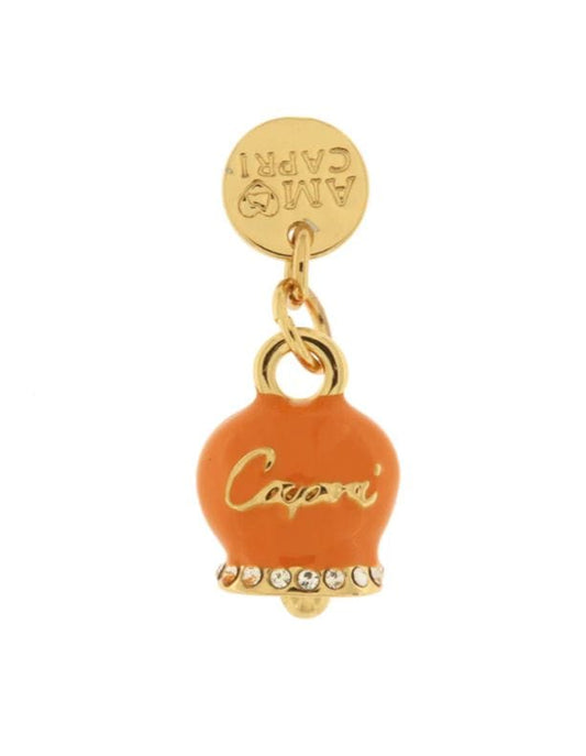 Dolci pensieri gift Amo Capri Charm Pendente Dorato Campanella Portafortuna Arancione