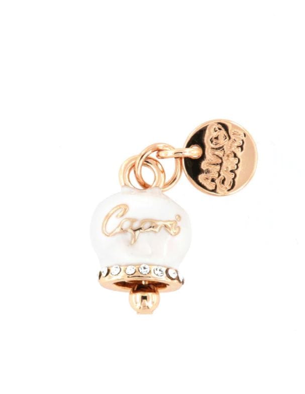 Dolci pensieri gift Amo Capri Charm Pendente Smaltata Bianca Campanella Portafortuna collezione Belvedere