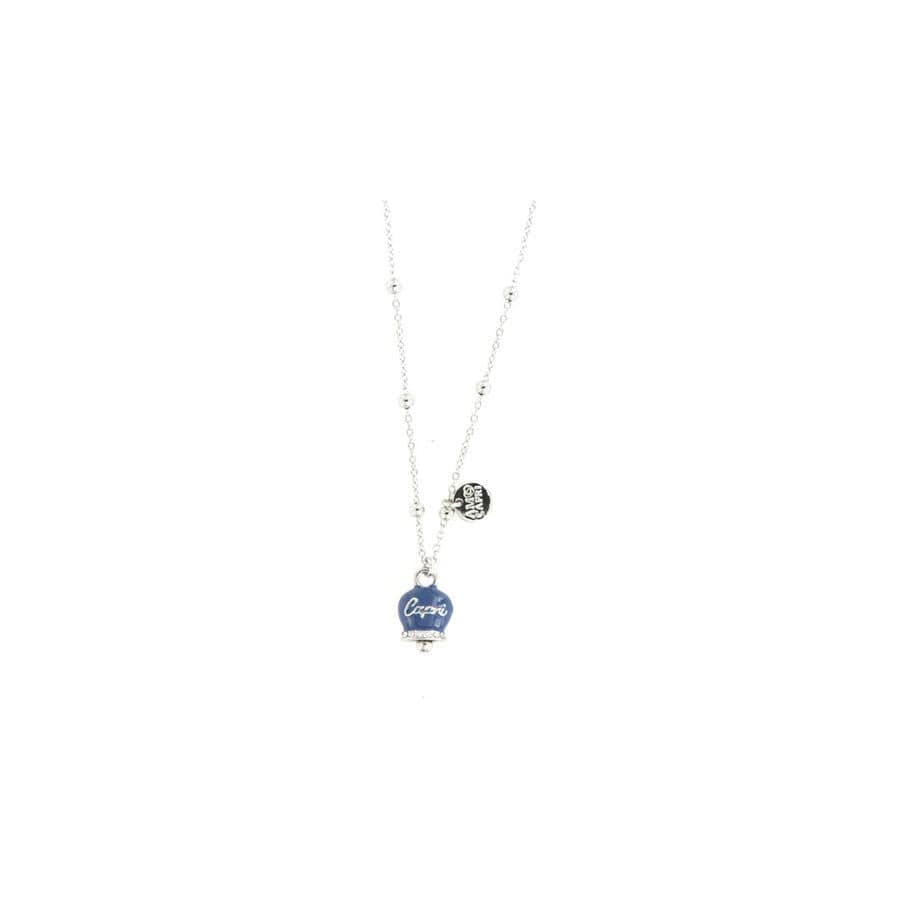 Dolci pensieri gift Amo Capri Collana con campanella portafortuna pendente impreziosita da cristalli bianchi