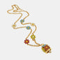 Dolci pensieri gift AmoCAPRI Collana in metallo con campanella portafortuna impreziosita da fiori colorati