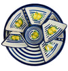 Antipastiera piatto per aperitivo AMALFI in Ceramica Vietrese 38 cm 8 pezzi DIPINTA A MANO - Dolci pensieri gift