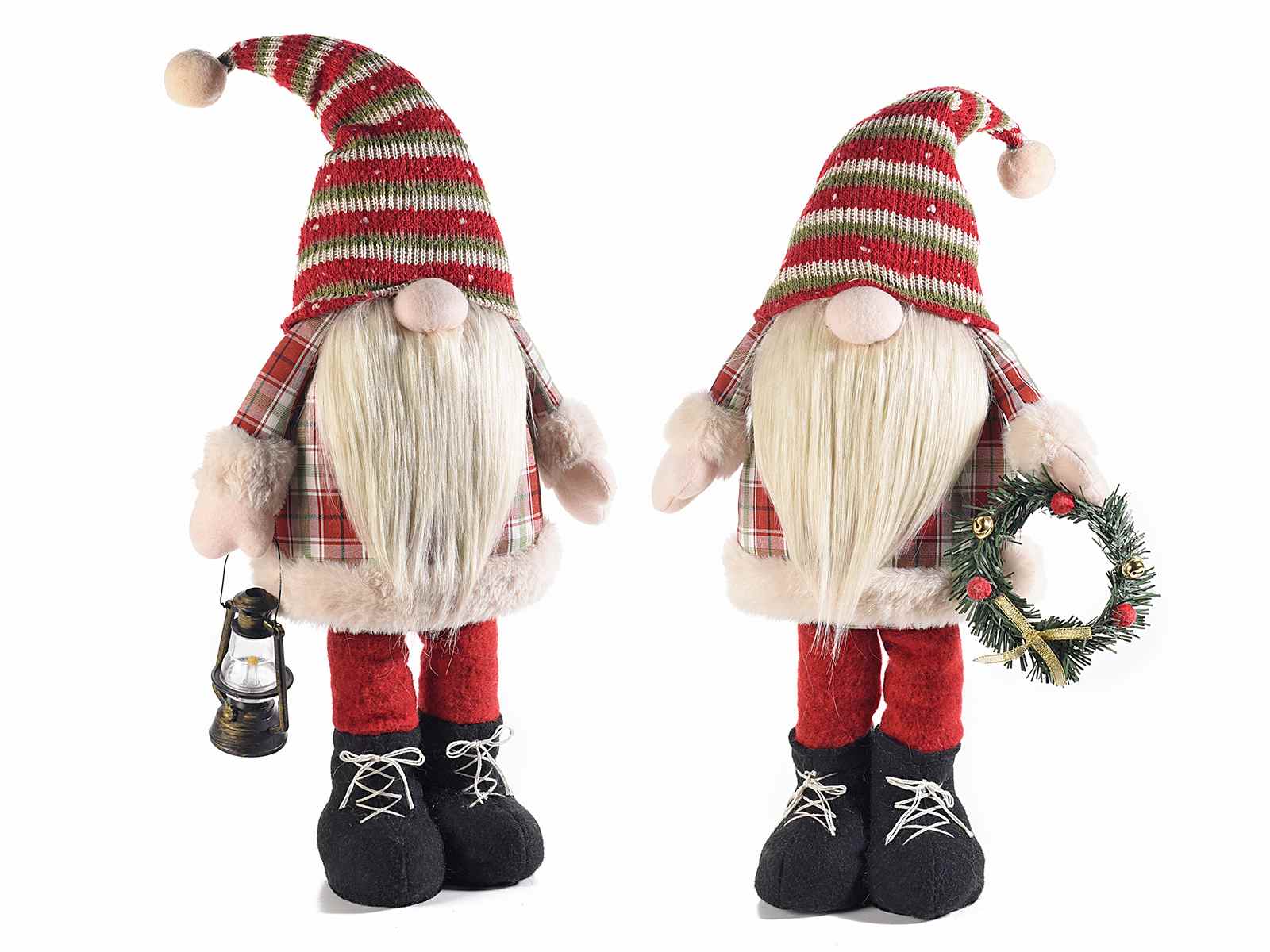 Babbo Natale in stoffa con ghirlanda e lanterna - Dolci pensieri gift