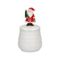 Barattolo sale zucchero caffè in porcellana Babbo Natale con alberello 17 cm - Dolci pensieri gift