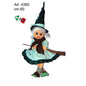 Befana con vestito quadri verde e scopa 60 cm - Dolci pensieri gift