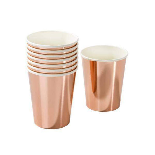 Bicchieri in carta rose Gold lucidi confezione 8 bicchieri - Dolci pensieri gift