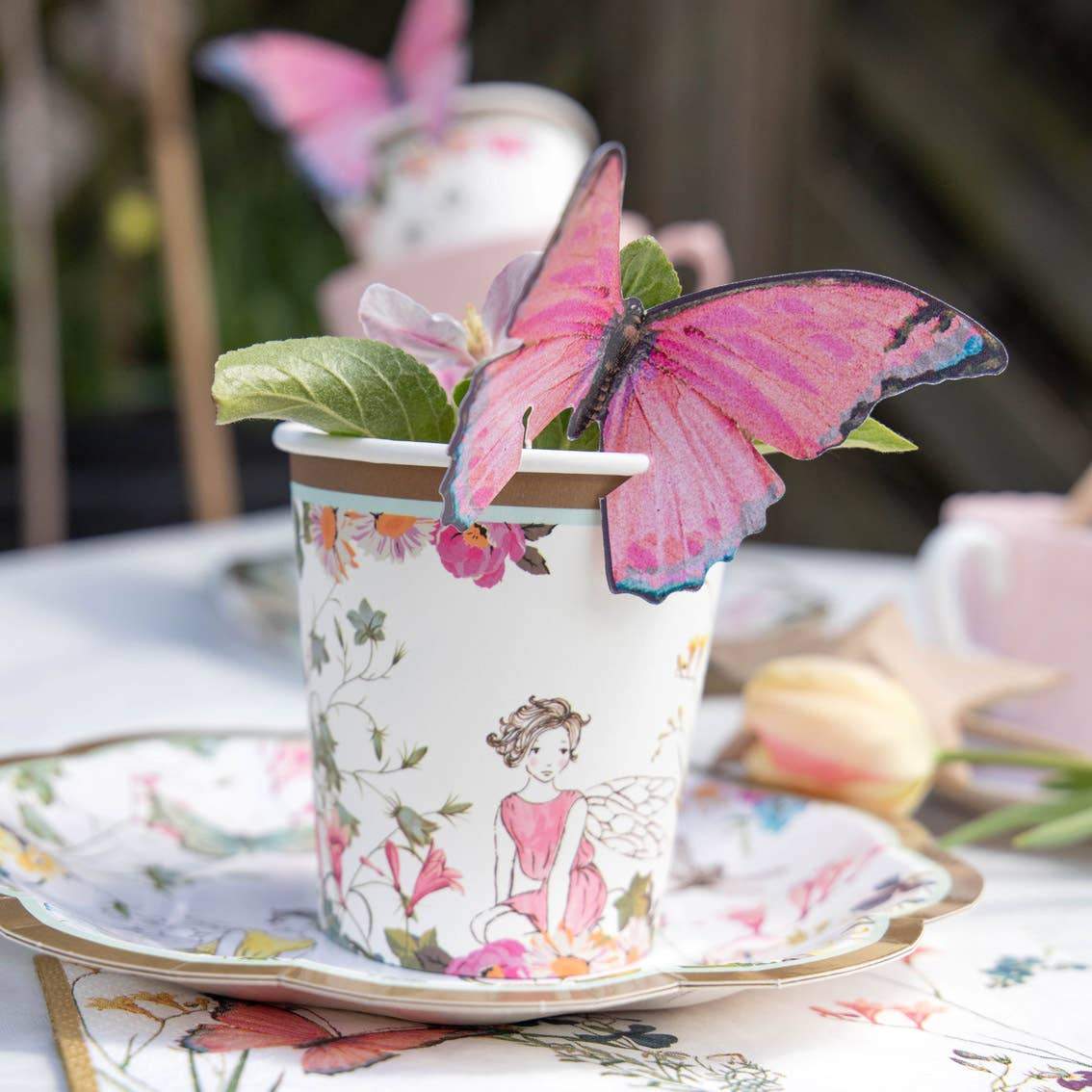 Bicchieri Party Fate con Decorazione Farfalla in carta confezione 12 pezzi - Dolci pensieri gift