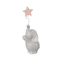 Dolci pensieri gift BOMBONIERA ELEFANTINO CON STELLA ROSA PORCELLANA LUCIDA CM 18 BATTESIMO BIMBA NASCITA